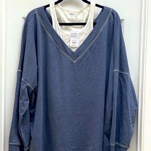 🆕 Suzanne Betro comfy long sleeve T-shirt with inter half tee.